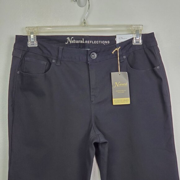 Natural Reflections Fleece Lined Relaxed Straight Leg Jeans NEW NWT Size 10 - Picture 2 of 16